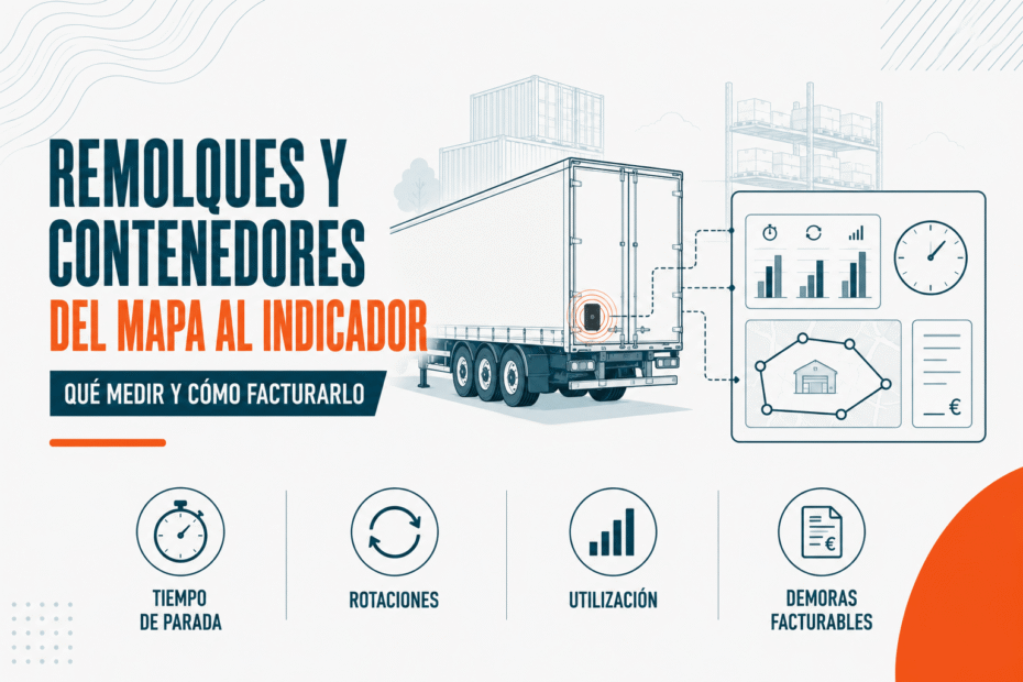 Semirremolque conectado a un panel de indicadores de rotación y tiempo de parada